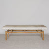 light colored hair on hide bench ottoman by corcovado designs