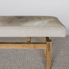 Detail shown at the end of the Hide bench seat in cream and gray tones by Corcovado Design