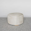 light cream colored hair on hide ottoman from corcovado designs