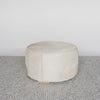 light cream colored hair on hide ottoman from corcovado designs