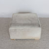 top view of the square hair on hide ottoman coffee table by corcovado designs