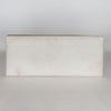 front view of a cream colored light cowhide ottoman bench seat from Corcovado Designs