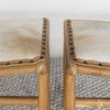 Set of two small hide stools for entryway or foot of bed