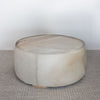 extra large earthy colored round hide ottoman footstool from corcovado designs