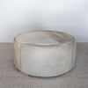 extra large earthy colored round hide ottoman footstool from corcovado designs