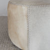 extra large earthy colored round hide ottoman footstool from corcovado designs