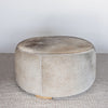 dark gray colored natural cowhide ottoman coffee table