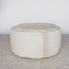 light cream and caramel colored hide ottoman coffee table by corcovado design