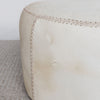 light cream and caramel colored hide ottoman coffee table by corcovado design