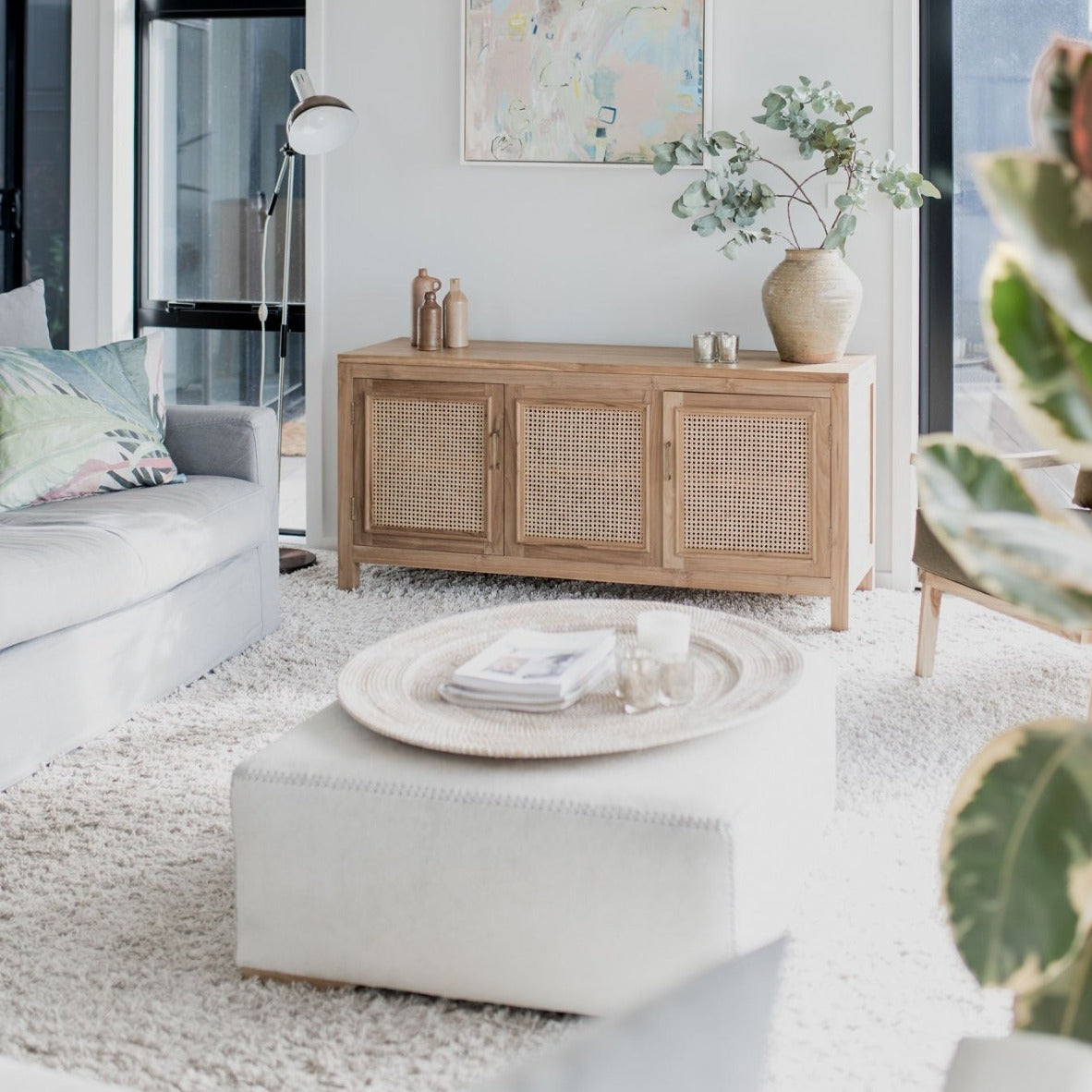 hair on hide square ottoman light color 