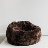 dark brown authentic sheepskin beanbag chair