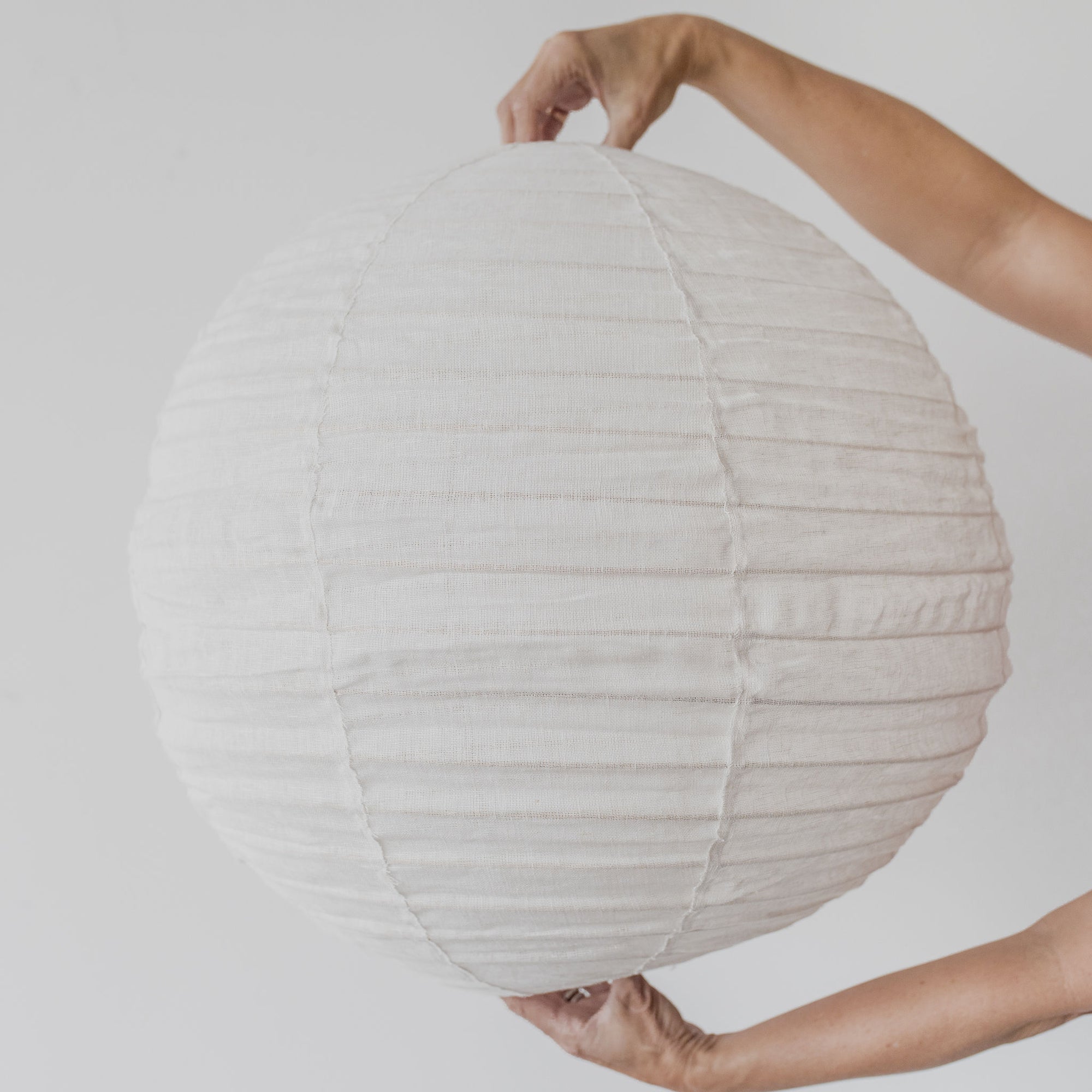 white globe linen pendant light shade by corcovado 